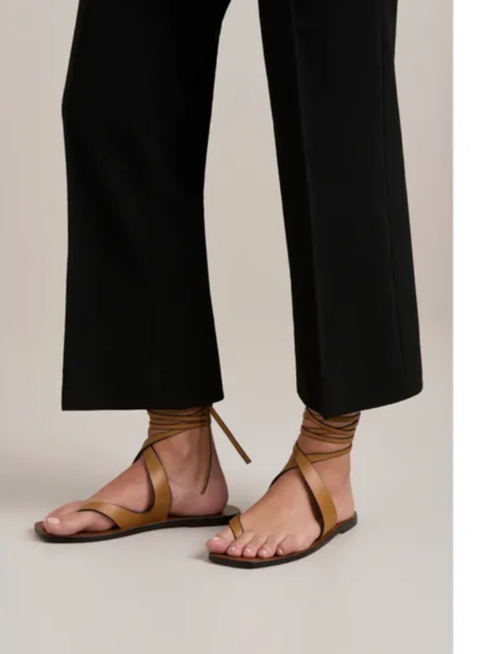 Women’s Strappy Ankle-Tie Sandals - Tan